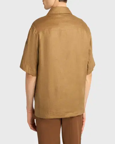 Moncler Men 's Flax Short-Sleeve Utility Shirt | Thumbnail 3 Moncler Men 's Flax Short-Sleeve Utility Shirt | Thumbnail 3