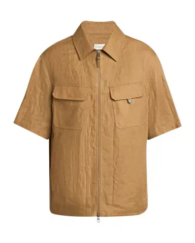 Moncler Men 's Flax Short-Sleeve Utility Shirt | Thumbnail 1 Moncler Men 's Flax Short-Sleeve Utility Shirt | Thumbnail 1