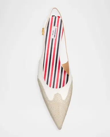 Thom Browne 50mm Brogue Leather Slingback Pumps | Thumbnail 6 Thom Browne 50mm Brogue Leather Slingback Pumps | Thumbnail 6
