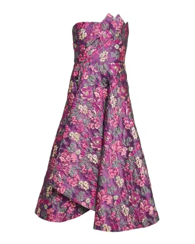 Theia Carolina Strapless Floral Jacquard Midi Dress | Thumbnail 1 Theia Carolina Strapless Floral Jacquard Midi Dress | Thumbnail 1