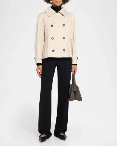 Max Mara Short Water-Repellent Twill Trench Coat | Thumbnail 2 Max Mara Short Water-Repellent Twill Trench Coat | Thumbnail 2