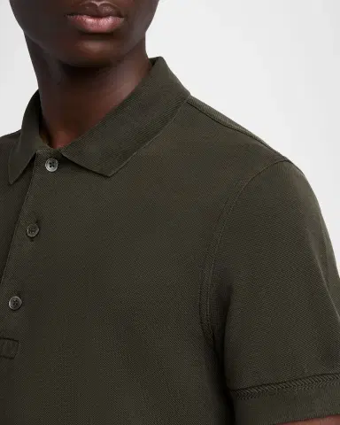 Tom Ford Men's Lyocell Pique Polo Shirt | Thumbnail 5 Tom Ford Men's Lyocell Pique Polo Shirt | Thumbnail 5