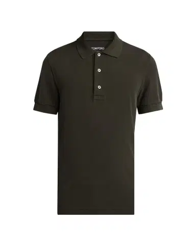 Tom Ford Men's Lyocell Pique Polo Shirt | Thumbnail 1 Tom Ford Men's Lyocell Pique Polo Shirt | Thumbnail 1