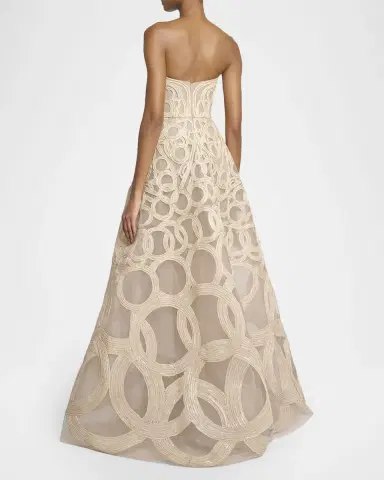 Elie Saab Strapless Sequin Embroidered Tulle Gown | Thumbnail 3 Elie Saab Strapless Sequin Embroidered Tulle Gown | Thumbnail 3
