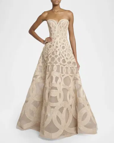 Elie Saab Strapless Sequin Embroidered Tulle Gown | Thumbnail 4 Elie Saab Strapless Sequin Embroidered Tulle Gown | Thumbnail 4