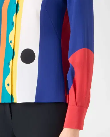 Akris Abstract-Print Silk Crepe Button-Down Shirt | Thumbnail 5 Akris Abstract-Print Silk Crepe Button-Down Shirt | Thumbnail 5