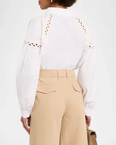 Lafayette 148 New York Soutache-Inset Cotton Poplin Shirt | Thumbnail 3 Lafayette 148 New York Soutache-Inset Cotton Poplin Shirt | Thumbnail 3