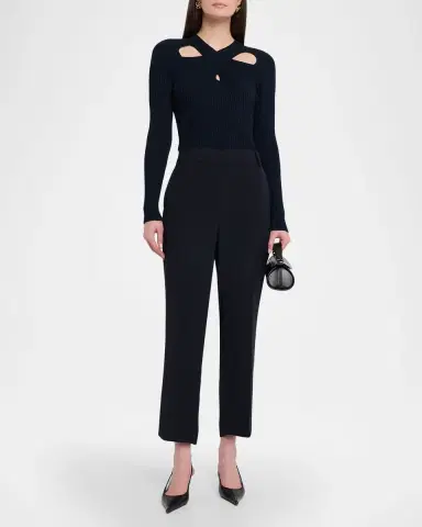 Vince Mid-Rise Tapered Pull-On Pants | Thumbnail 2 Vince Mid-Rise Tapered Pull-On Pants | Thumbnail 2
