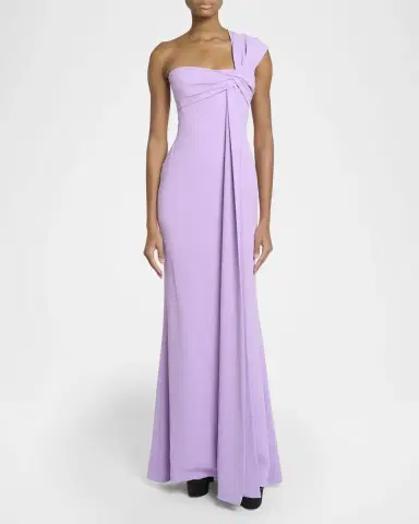 Elie Saab Twisted One-Shoulder Cady Maxi Dress | Thumbnail 2 Elie Saab Twisted One-Shoulder Cady Maxi Dress | Thumbnail 2