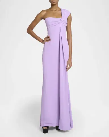 Elie Saab Twisted One-Shoulder Cady Maxi Dress | Thumbnail 4 Elie Saab Twisted One-Shoulder Cady Maxi Dress | Thumbnail 4