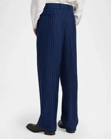 Tom Ford Pinstripe Wool-Linen Mid-Rise Straight-Leg Pants | Thumbnail 3 Tom Ford Pinstripe Wool-Linen Mid-Rise Straight-Leg Pants | Thumbnail 3
