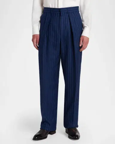 Tom Ford Pinstripe Wool-Linen Mid-Rise Straight-Leg Pants | Thumbnail 4 Tom Ford Pinstripe Wool-Linen Mid-Rise Straight-Leg Pants | Thumbnail 4