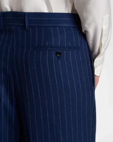 Tom Ford Pinstripe Wool-Linen Mid-Rise Straight-Leg Pants | Thumbnail 5 Tom Ford Pinstripe Wool-Linen Mid-Rise Straight-Leg Pants | Thumbnail 5
