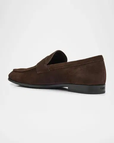 Tod 's Men's Suede Penny Loafers | Thumbnail 2 Tod 's Men's Suede Penny Loafers | Thumbnail 2