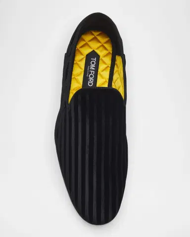 Tom Ford Men's Striped Velvet Loafers | Thumbnail 4 Tom Ford Men's Striped Velvet Loafers | Thumbnail 4