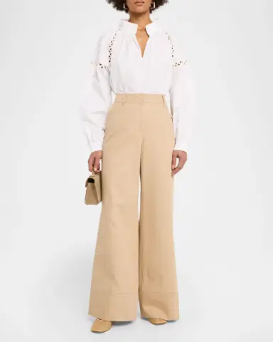 Lafayette 148 New York Charles Wide-Leg Twill Pants | Thumbnail 2 Lafayette 148 New York Charles Wide-Leg Twill Pants | Thumbnail 2