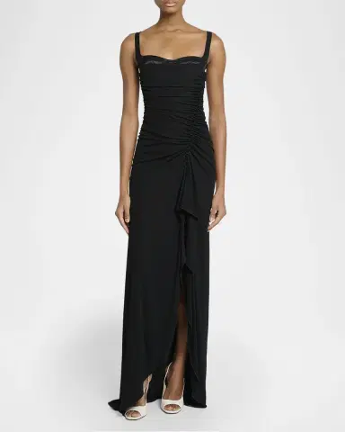 Elie Saab Peekaboo Bustier Ruched Jersey Maxi Dress | Thumbnail 2 Elie Saab Peekaboo Bustier Ruched Jersey Maxi Dress | Thumbnail 2