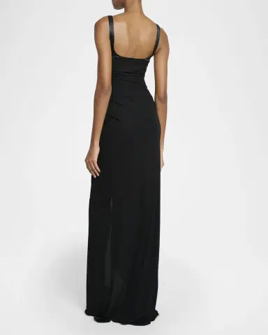Elie Saab Peekaboo Bustier Ruched Jersey Maxi Dress | Thumbnail 3 Elie Saab Peekaboo Bustier Ruched Jersey Maxi Dress | Thumbnail 3