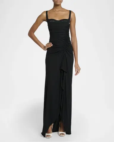 Elie Saab Peekaboo Bustier Ruched Jersey Maxi Dress | Thumbnail 4 Elie Saab Peekaboo Bustier Ruched Jersey Maxi Dress | Thumbnail 4
