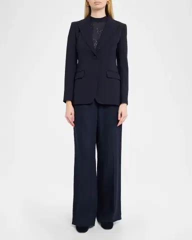 Lafayette 148 New York Single-Button Finesse Crepe Blazer | Thumbnail 2 Lafayette 148 New York Single-Button Finesse Crepe Blazer | Thumbnail 2