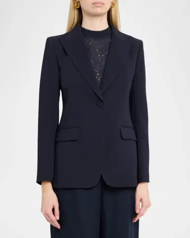 Lafayette 148 New York Single-Button Finesse Crepe Blazer | Thumbnail 4 Lafayette 148 New York Single-Button Finesse Crepe Blazer | Thumbnail 4