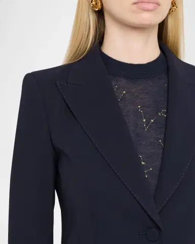 Lafayette 148 New York Single-Button Finesse Crepe Blazer | Thumbnail 5 Lafayette 148 New York Single-Button Finesse Crepe Blazer | Thumbnail 5