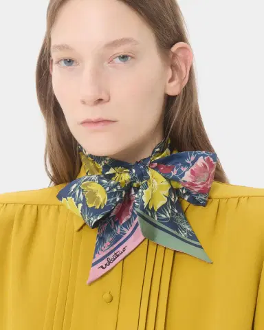 Valentino Garavani Apres L 'Hiver Poppies Silk Bandeau Scarf | Thumbnail 2 Valentino Garavani Apres L 'Hiver Poppies Silk Bandeau Scarf | Thumbnail 2
