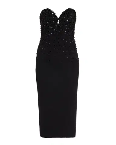Pamella Roland Embellished Strapless Crepe Midi Gown | Thumbnail 1 Pamella Roland Embellished Strapless Crepe Midi Gown | Thumbnail 1