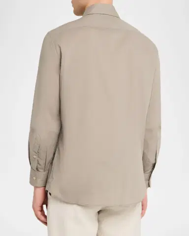 Brunello Cucinelli en's Cotton Classic Fit Button-Down Shirt | Thumbnail 3 Brunello Cucinelli en's Cotton Classic Fit Button-Down Shirt | Thumbnail 3