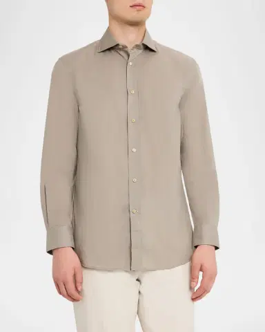 Brunello Cucinelli en's Cotton Classic Fit Button-Down Shirt | Thumbnail 4 Brunello Cucinelli en's Cotton Classic Fit Button-Down Shirt | Thumbnail 4