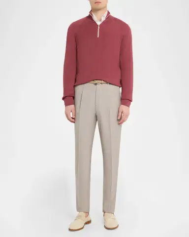 Brunello Cucinelli Men's Virgin Wool Leisure-Fit Pleated Trousers | Thumbnail 2 Brunello Cucinelli Men's Virgin Wool Leisure-Fit Pleated Trousers | Thumbnail 2