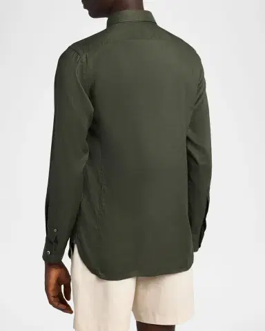 TOM FORD Men's Slim-Fit Gabardine Button-Down Shirt | Thumbnail 3 TOM FORD Men's Slim-Fit Gabardine Button-Down Shirt | Thumbnail 3