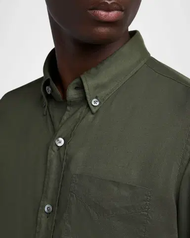 TOM FORD Men's Slim-Fit Gabardine Button-Down Shirt | Thumbnail 5 TOM FORD Men's Slim-Fit Gabardine Button-Down Shirt | Thumbnail 5