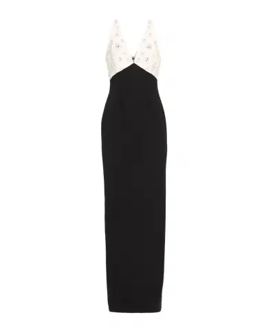 Pamella Roland Crystal Colorblock Crepe Column Gown | Thumbnail 1 Pamella Roland Crystal Colorblock Crepe Column Gown | Thumbnail 1