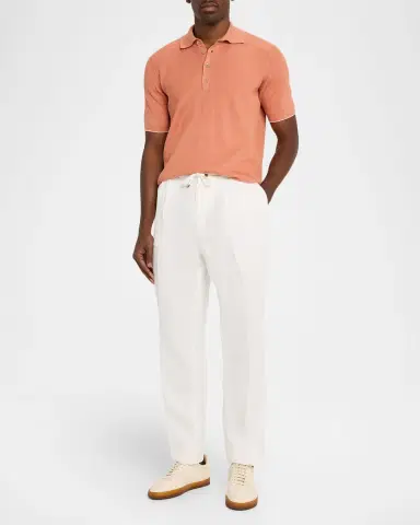 Brunello Cucinelli Men 's Cotton Rib Polo Sweater | Thumbnail 2 Brunello Cucinelli Men 's Cotton Rib Polo Sweater | Thumbnail 2