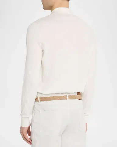 Brunello Cucinelli Men's Cotton Ribbed Cardigan | Thumbnail 3 Brunello Cucinelli Men's Cotton Ribbed Cardigan | Thumbnail 3