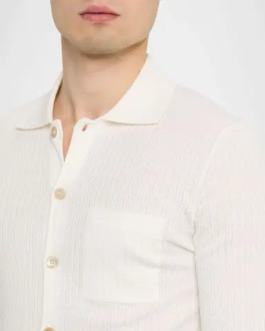 Brunello Cucinelli Men's Cotton Ribbed Cardigan | Thumbnail 5 Brunello Cucinelli Men's Cotton Ribbed Cardigan | Thumbnail 5