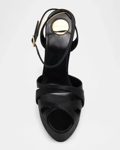 Saint Laurent 110mm Chandelle Satin Platform Sandals | Thumbnail 4 Saint Laurent 110mm Chandelle Satin Platform Sandals | Thumbnail 4