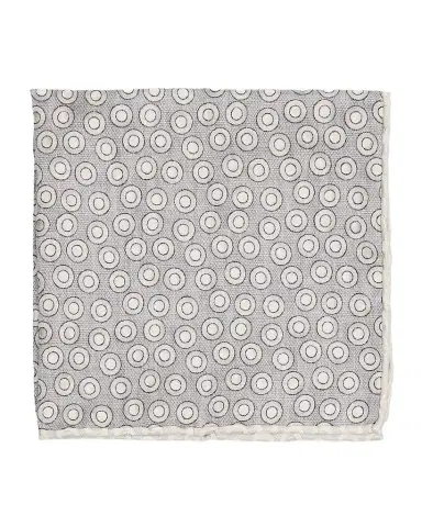 Brunello Cucinelli Men's Geometric Circle Silk Pocket Square | Thumbnail 1 Brunello Cucinelli Men's Geometric Circle Silk Pocket Square | Thumbnail 1