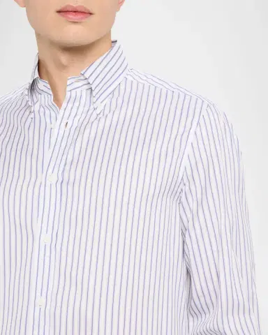 Brunello Cucinelli en 's Stripe Cotton Slim-Fit Button-Down Shirt | Thumbnail 5 Brunello Cucinelli en 's Stripe Cotton Slim-Fit Button-Down Shirt | Thumbnail 5