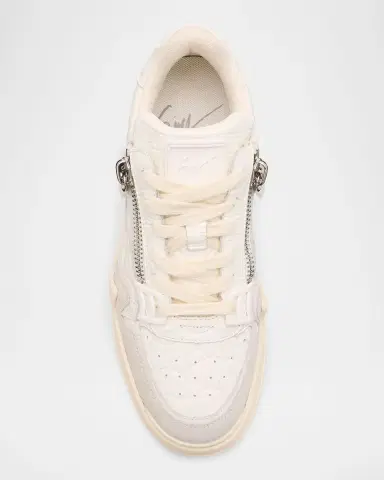 Giuseppe Zanotti Men's Gz-Ghost Leather and Suede Low-Top Sneakers | Thumbnail 4 Giuseppe Zanotti Men's Gz-Ghost Leather and Suede Low-Top Sneakers | Thumbnail 4