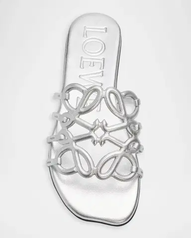 Loewe x Paula's Ibiza Petal Anagram Metallic Leather Slide Sandals | Thumbnail 4 Loewe x Paula's Ibiza Petal Anagram Metallic Leather Slide Sandals | Thumbnail 4