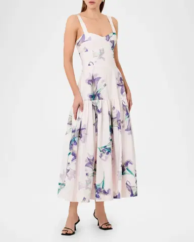 NICHOLAS Valeria Flounce Sweetheart Midi Dress | Thumbnail 2 NICHOLAS Valeria Flounce Sweetheart Midi Dress | Thumbnail 2