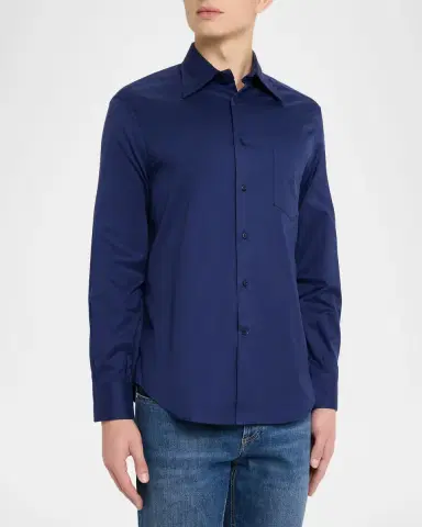 Brunello Cucinelli en's Point-Collar Cotton Button-Down Shirt | Thumbnail 4 Brunello Cucinelli en's Point-Collar Cotton Button-Down Shirt | Thumbnail 4
