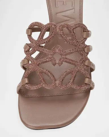 Loewe 45mm Petal Anagram Embellished Leather Mule Sandals | Thumbnail 4 Loewe 45mm Petal Anagram Embellished Leather Mule Sandals | Thumbnail 4