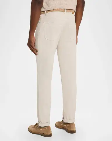 Brunello Cucinelli Men's Garment-Dyed Cotton Five-Pocket Pants | Thumbnail 3 Brunello Cucinelli Men's Garment-Dyed Cotton Five-Pocket Pants | Thumbnail 3