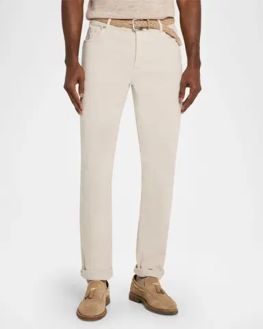 Brunello Cucinelli Men's Garment-Dyed Cotton Five-Pocket Pants | Thumbnail 4 Brunello Cucinelli Men's Garment-Dyed Cotton Five-Pocket Pants | Thumbnail 4