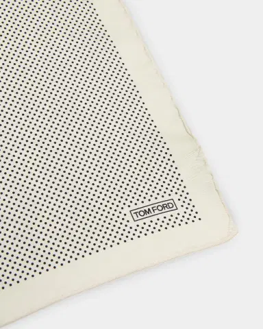 Tom Ford Men's Micro Polka Dot Silk Pocket Square | Thumbnail 2 Tom Ford Men's Micro Polka Dot Silk Pocket Square | Thumbnail 2