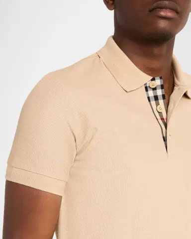 Burberry Men 's Cotton Pique Check-Placket Polo Shirt | Thumbnail 5 Burberry Men 's Cotton Pique Check-Placket Polo Shirt | Thumbnail 5