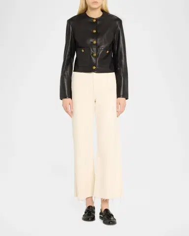 Veronica Beard Taylor Cropped High-Rise Wide Jeans | Thumbnail 2 Veronica Beard Taylor Cropped High-Rise Wide Jeans | Thumbnail 2